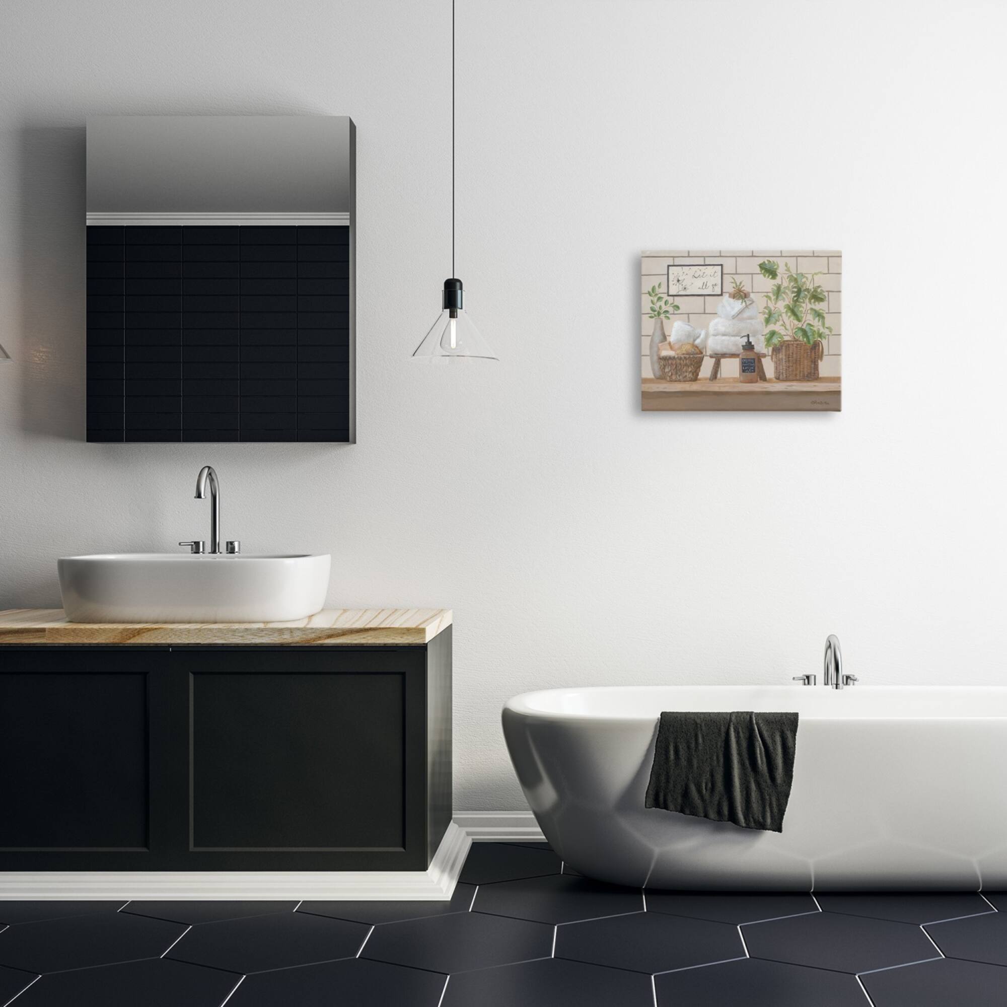 Stupell Industries Comforting Bathroom Spa Still Life Canvas Wall Art